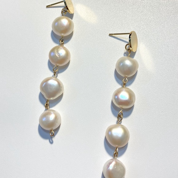 Handmade earrings - Pearl earrings, Fresh water pearls, baroque style - Picture 2 of 3